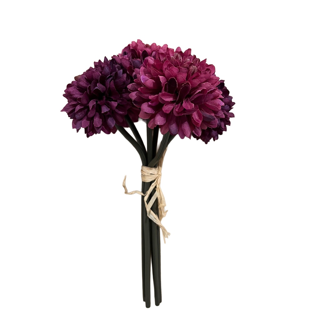 Ramo 6 crisantemos artificial morado